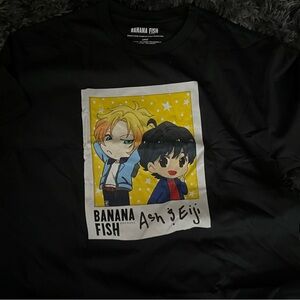 L NWOT Banana Fish Black Short Sleeve T-Shirt with Ash & Eiji Graphic
